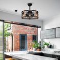 thumbnail image 3 of Tower Fan 20'' Cage Ceiling Fan With Remote Control ,Quiet Motor Fan Light , Indoor Chandelier Ceiling Fan For Bedroom, Living room, Dinning Room, Kids Room--Matte Black (bulbs not included.),Pedes, 3 of 20
