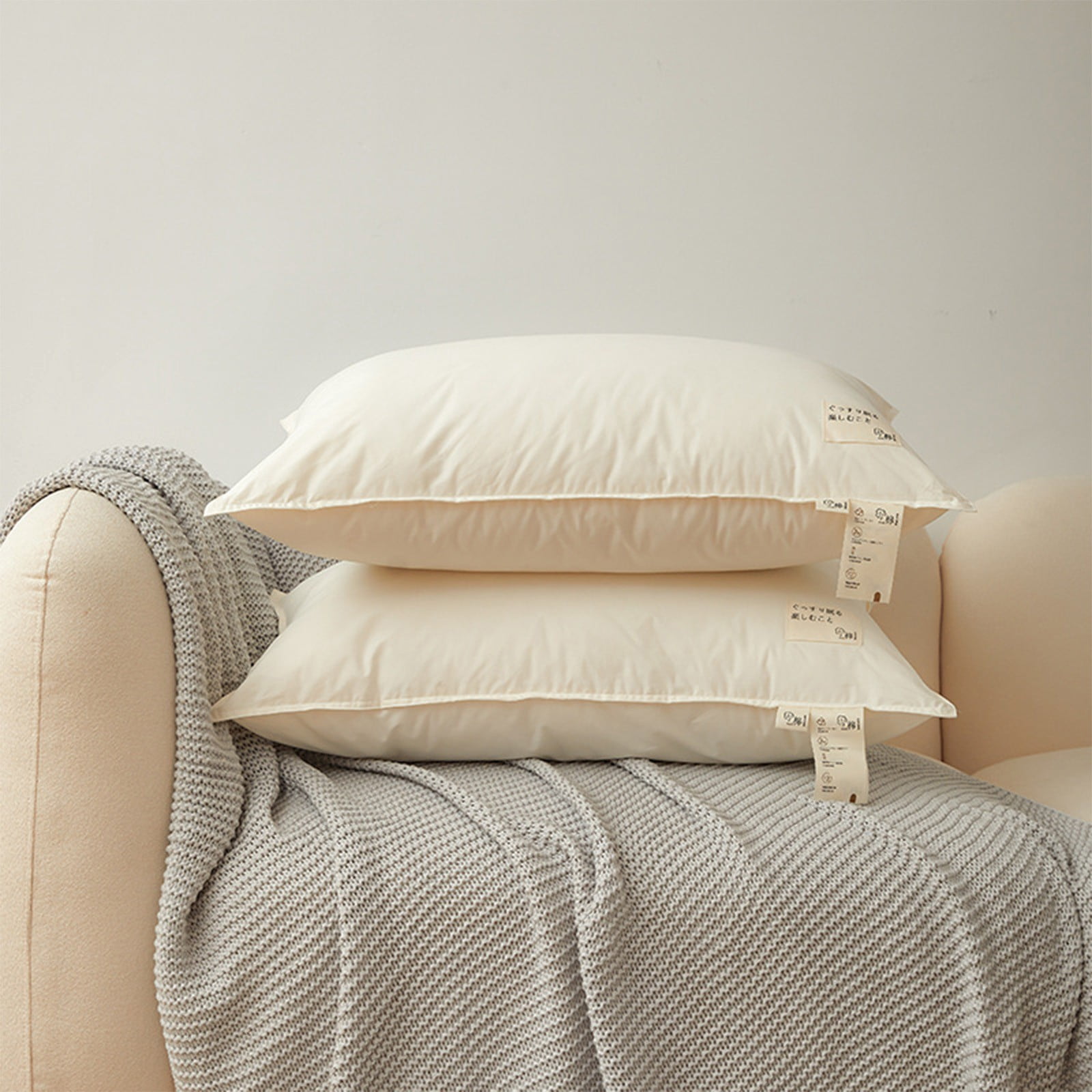 weibbin Soft Cotton Bedside Hugging Pillow 29x19 Inch For Neck Support, Plush Body Pillow Insert