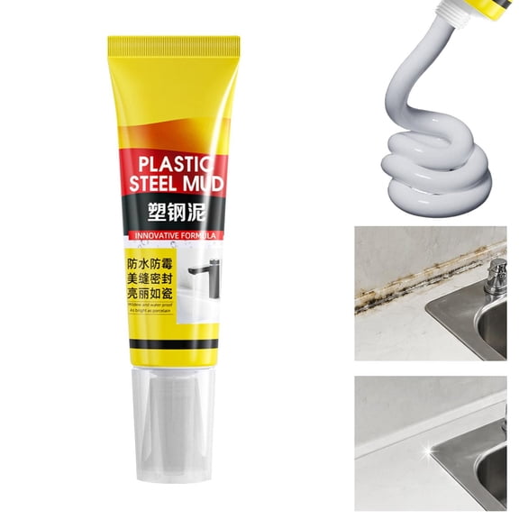 DUOYOU White Waterproof Sealant Silicone Caulk Plastic Mud for Bathroom Shower Kitchen Quick Drying Crack Proof 1 Pack