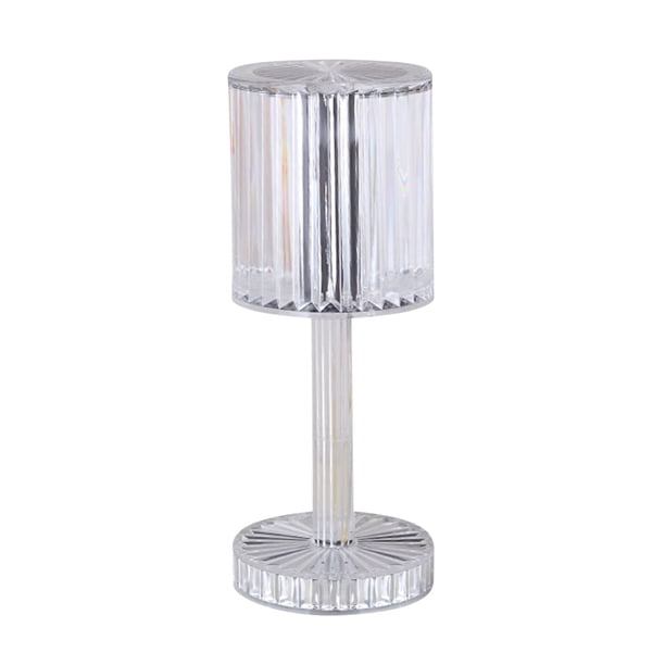 Fiudx Lámpara de Mesa de Cristal, Luz Nocturna Led Romántica, Regulable, Cambio de Color Rgb, Recargable Por Usb, Iluminación Blanca Suave y Colorida, Decoración para Dormitorio y Sala de Estar, Tama