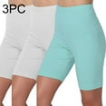 thumbnail image 2 of 3 Pack Biker Yoga Shorts for Women, High Waisted Athletic Running Workout Gym Short Pants Tummy Control Leggings, 2 of 9