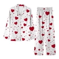 thumbnail image 2 of Lxkfashion Cute Comfy Sleepwear Loungewear for Women Print PJs Soft Loungewear Button Down Sleepwear Valentine’s Gift for Her, 2 of 3