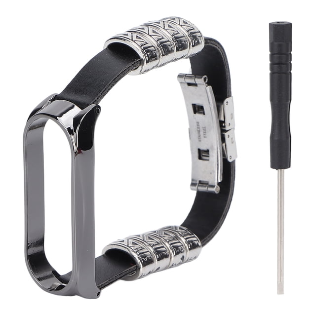 Correa de muñeca de cuero retro para Xiaomi Mi Band 5/6 NFC Correa de reloj de cuero retro de moda