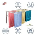 thumbnail image 4 of Smartsome | Wall Mounted | Clothes Drying Rack | 30" Wide | 20 Linear Feet Capacity | 8 Smooth Round Stainless Steel Rods | 60 lb Capacity | Fully Assembled | Compact Sturdy Space-Saving Design, 4 of 5