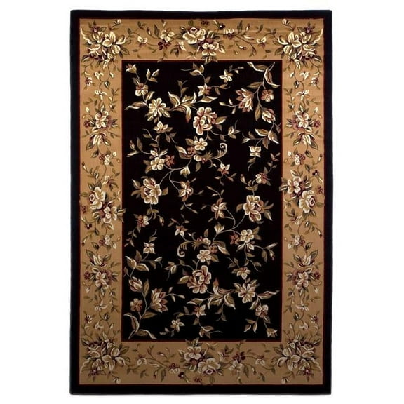 3 ft. 3 in. x 4 ft. 11 in. Polypropylene Black & Beige Area Rug