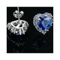 thumbnail image 3 of Jewelrypalace Heart Bowknot Love 5ct Heart Cut Light Blue Cubic Zirconia Stud Earrings 925 Sterling Silver, 3 of 6