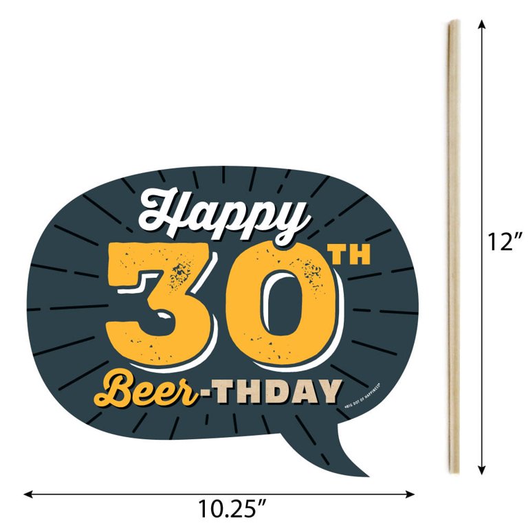 Big Dot of Happiness Funny Cheers and Beers to 30 Years - 30th