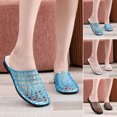 thumbnail image 2 of Primegos Women Lattice Mules, Closed Toe Breathable Slippers, Summer Slip-on Jelly Shoes Siesta Flats for Beach Vacation Daily Errands, 2 of 8