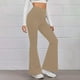 thumbnail image 1 of ICHUANYI Clearance Women's Casual Slim High Elastic Waist Solid Color Sports Yoga Flare Pants(Khaki, L) ICHUANYI WER2023080813056, 1 of 9
