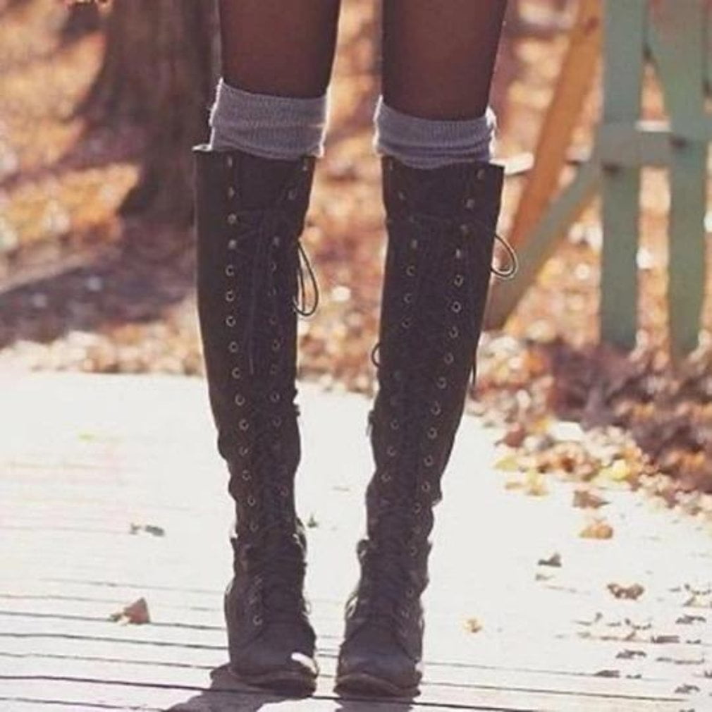 zip thigh high boots