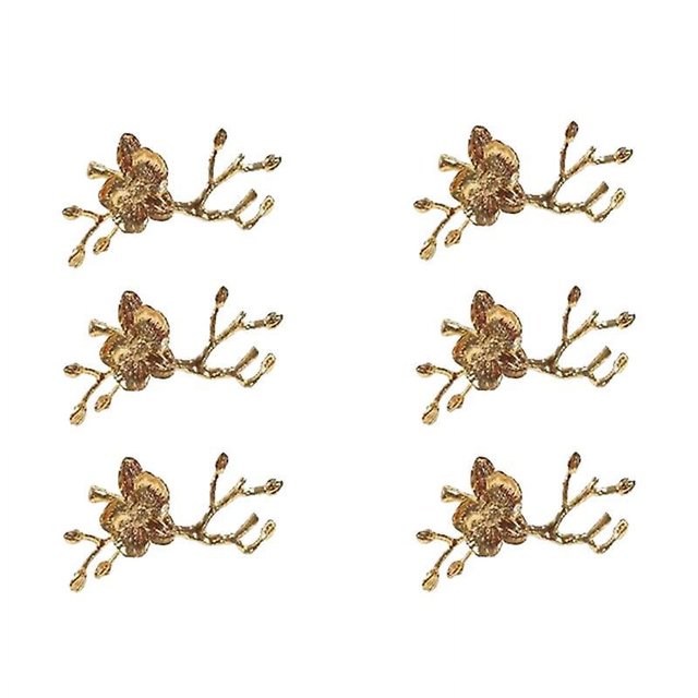 Soporte para servilletas con diseño de rama, anillo para servilletas, anillo para toallas estilo occidental, decoración de mesa de hotel 6-oro