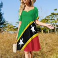 thumbnail image 2 of Vestido vintage de bandera nacional de St Kitts y Nevis para mujer, 2 of 6