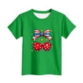 thumbnail image 3 of Kukoosong Kids Patriotic Print T-Shirt, Boys Girls American Flag Bow 4th of July Graphic Tee, Short Sleeve Casual Holiday Tops, 3 of 6