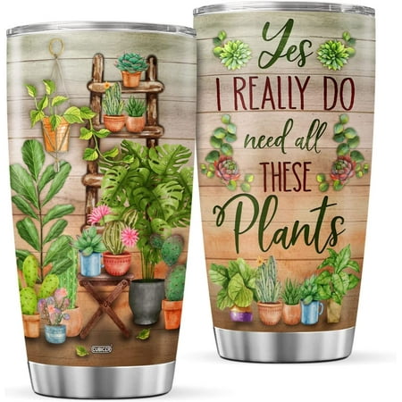

Tumbler With Inspirational Quote Plants 20oz Stainless Steel Vacuum Insulated Coffee Gardening Drinking Glass Botanical Sayings Tea Cups Travel Mugs For Women Girls Kids