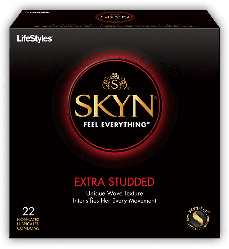 Lifestyles Skyn Extra Studded Condoms, 22 Ct