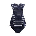 thumbnail image 2 of Baby Girls Ruffled Striped Dress & Bloomer 2 Piece Set (24 Months, Navy(1001)/W), 2 of 2