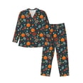 thumbnail image 1 of Balery Autumn with Pumpkins Pijama para Hombre de Dos Piezas con Manga Larga, Conjunto de Dormir y Descanso Suave con Bolsillos-Small, 1 of 7