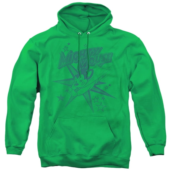 Mighty Mouse Mighty Mouse Adult Pullover Hoodie Sweatshirt Kelly Green