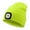 Fluorescent Yellow, variant on Beanie with a Light for Kids, Hands Free LED Headlamp Cap USB Rechargeable Winter Knitted Lighted Hat Navy Blue