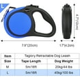 thumbnail image 3 of Taglory Retractable Dog Leash for Large Dogs, 16ft Anti Slip Handle No Tangle Dog Leashes, Blue, 3 of 7