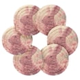thumbnail image 2 of Haosy Set of 6 Drink Woven Coaster with Holder Heat Resistant Non-Slip Bar Coasters 4 Inches Pink Rabbit Made Of Petals, 2 of 7