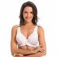 thumbnail image 3 of Curve Muse Women's Minimizer Unlined Underwire Bra With Lace Embroidery-2 pack-white-black-42DDD, 3 of 7