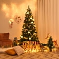 thumbnail image 3 of Gymax 7Ft Christmas Tree Artificial Hinged Tree w/ Pine Cones Metal Stand, 3 of 10