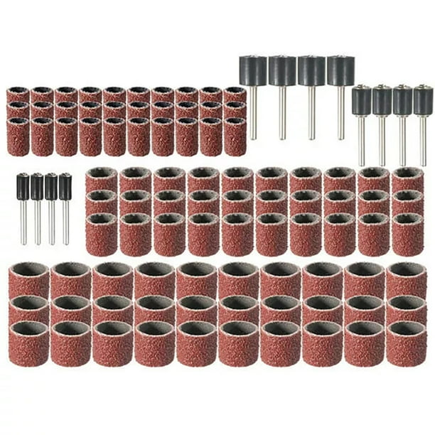 102pcs 80 Grit Drum Sanding Kit with 1/2 3/8 1/4 Inch Sanding Mandrels