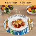 thumbnail image 4 of Rustic Beach Round 13 Inch Placemats Set of 4, Tropical Surfboard Palm Tree Wooden Grain HeatResistant Non Slip Place Mats for Dining Table, Wipeable Braided Kitchen Table Mats for Housewarming, 4 of 9