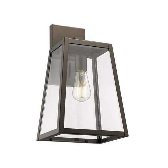 Xandra Industrial 1 Light Rubbed Bronze Outdoor Wall Sconce - 16 in.