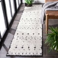 thumbnail image 2 of SAFAVIEH Cottage Leptis Geometric Indoor/Outdoor Runner Rug, Ivory/Dark Grey, 2' x 8', 2 of 6