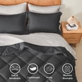 thumbnail image 3 of Flymme Queen Comforter Set with Sheets, 7 Pieces Black Bed in a Bag Queen Bed Sets Quilted Diamond Complete Bedding Sets for Man Women Bedroom Decor, 3 of 8