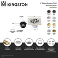 thumbnail image 6 of Kingston Brass BSF6360C Watercourse Floral 4-Inch Brass Square Grid Shower Drain with Hair Strainer in Polished Chrome, 6 of 7