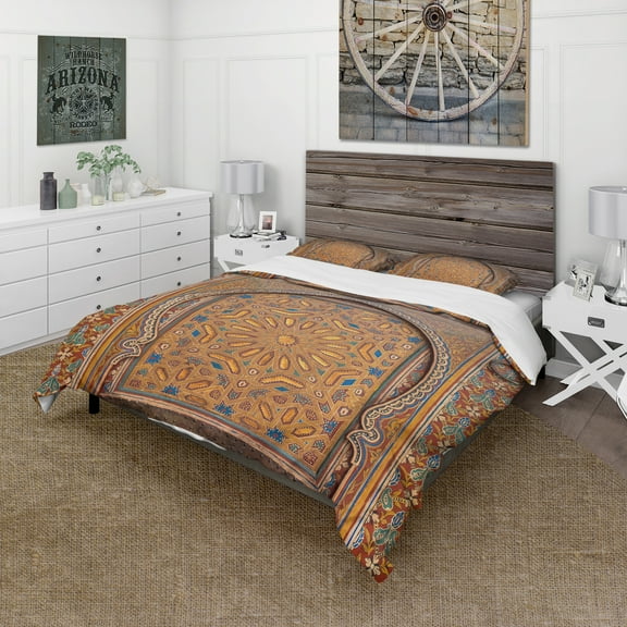 Designart 'Ancient Door Painting Morroco' Vintage Duvet Cover Set