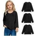 thumbnail image 7 of Bnwani Toddler Shirts Long Sleeve Cotton Black Crew Neck Soft Casual Fashion Cute Solid Tops 12-24 Momths, 7 of 7