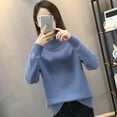 thumbnail image 2 of Lohuatrd Women Fall Winter Sweater High Collar Long Sleeve Thick Knit Soft Solid Color Long Sleeve Pullover Loose Casual Neck Lady Commute Sweater, 2 of 8
