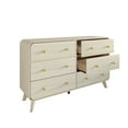 thumbnail image 3 of Castle Place Mid-Century 6 Drawer Wooden Dresser, Natural, 3 of 7