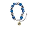 thumbnail image 2 of Delight Jewelry Goldtone Capital Letter - & - Pebble Disc - Blue Paw Print Bead Bracelet, 7"+2", 2 of 4
