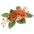 thumbnail image 3 of CIMAXIC Wedding Orange Real Touch Rose Flower Artificial Flowers Real Looking Fake Roses for DIY Crafts Wedding Fall Party Table Centerpieces,9.45"X6.89"X1.97", 3 of 5