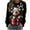 Navy, variant on Women's Vintage Christmas Animal Graphic Round Neck Sweatshirt, Ugly Sweater Long Sleeve Casual Pullover Top, Holiday Party Fashion Blouse,Black,L