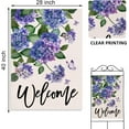 thumbnail image 2 of Welcome Spring Hydrangea Decorative House Flag, Purple Floral Flowers Butterfly Garden Yard Outside Decorations, Summer Farmhouse Outdoor Large Home Decor Double Sided 28 x 40, 2 of 5