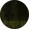 thumbnail image 1 of Ahgly Company Machine Washable Indoor Round Abstract Yellow Modern Area Rugs, 3' Round, 1 of 4
