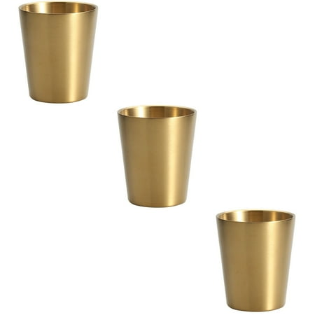 

3 Count Stainless Steel Cup Glasses Whiskey Vintage Cups Travel Shot for Restaurant Small