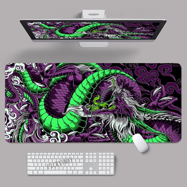 Alfombrillas de ratón Dragon Element Art para Gaming, alfombrilla de ratón para Gamer, alfombrillas de teclado, alfombrillas de escritorio XXL 90x40cm para ordenador qiuyongming unisex