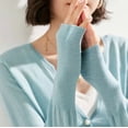 thumbnail image 4 of Sueter Mujer Moda Sweater Dama Abierto Botones Abrigo Ligero LOLE  Sueter, 4 of 7