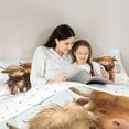 thumbnail image 4 of Feelyou Little Highland Bull Bedding Comforter Set 7 Pieces, Kawaii Rustic Cow Full Bedding Set, Cartoon Farm Animal Reversible Fitted Sheet Flat Sheet, Microfiber Bedroom Decor, 4 of 8