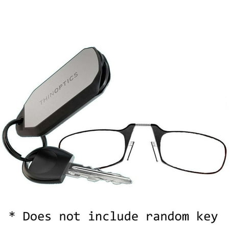 ThinOptics Keychain Case and Reading Glasses - +2.5, Black - THO-24203