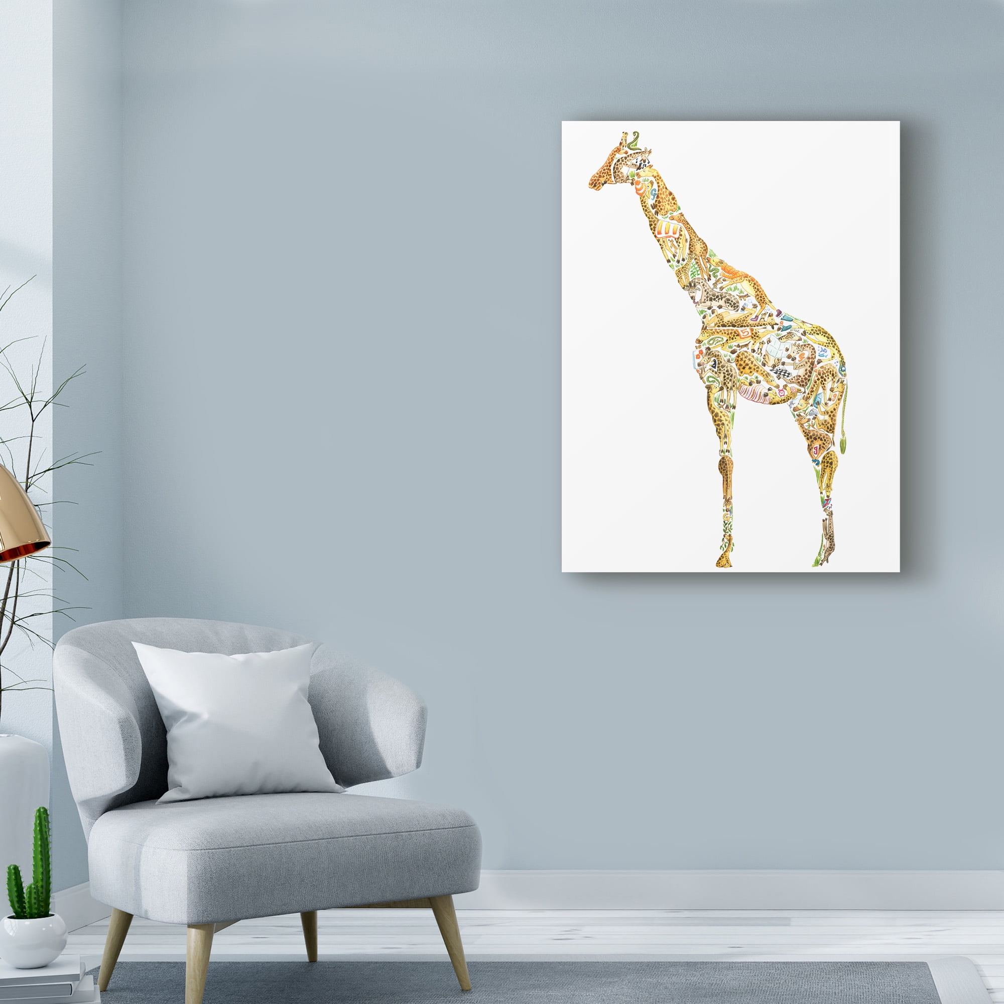 Trademark Fine Art 'Giraffe Collage' Canvas Art by Louise Tate