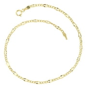 10k Yellow Gold Figaro Link Anklet (2.3 mm, 9 inch)