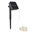 thumbnail image 3 of Guirnalda de luces solares de alambre de cobre de 10 m y 100 LED para decoración de jardín, luz cálida, 3 of 14